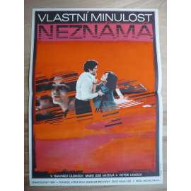 Vlastní minulost neznámá (filmový plakát, film Francie 1977, režie Michel Drach, Hrají: Marie-José Nat, Victor Lanoux, Marc Eyraud)