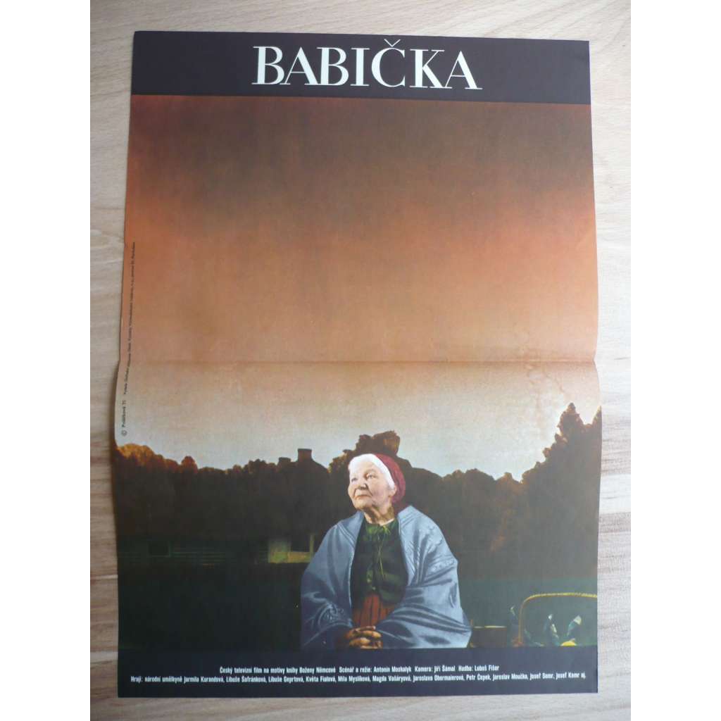 Babička (filmový plakát, film ČSSR 1971, režie Antonín Moskalyk, Hrají: Jarmila Kurandová, Zdeněk Matouš, Míla Myslíková)