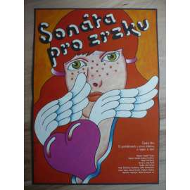 Sonáta pro zrzku (filmový plakát, film ČSSR 1980, režie Vít Olmer, Hrají: Stanislava Coufalová, Laďka Kozderková)