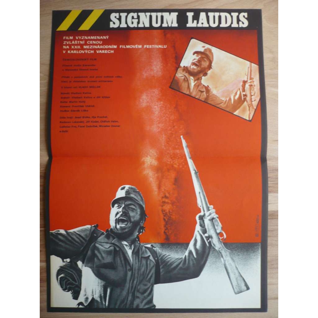 Signum laudis (filmový plakát, film ČSSR 1980, režie Martin Hollý ml., Hrají: Vlado Müller, Josef Bláha, Ilja Prachař, Radovan Lukavský)
