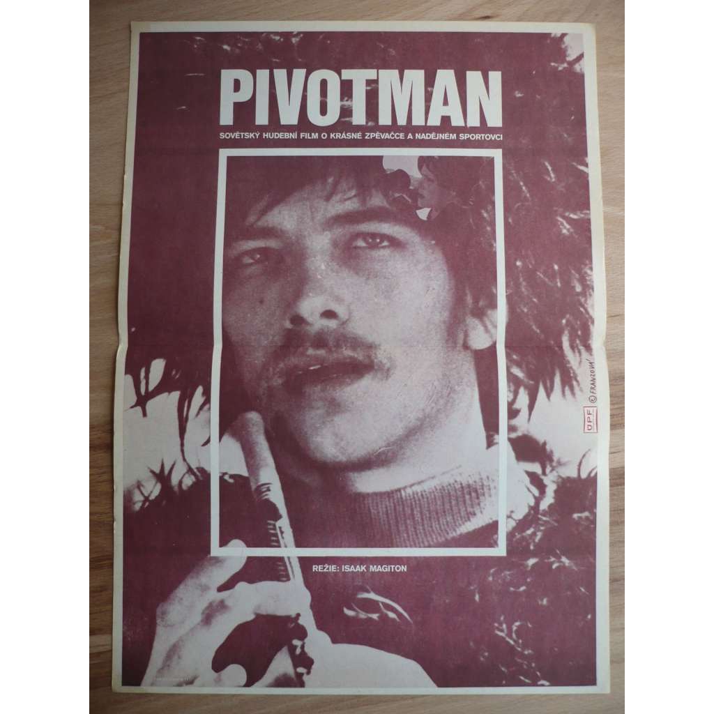 Pivotman (filmový plakát, film SSSR 1975, režie Isaak Magiton, Hrají: Vladimir Zeldin, Baadur Culadze, Alla Pugačova)