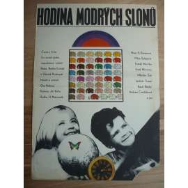 Hodina modrých slonů (filmový plakát, film ČSSR 1971, režie Radim Cvrček, Zdeněk Rozkopal, Hrají: Barbora Pirnerová, Tomáš Muchka, Míla Šulc)