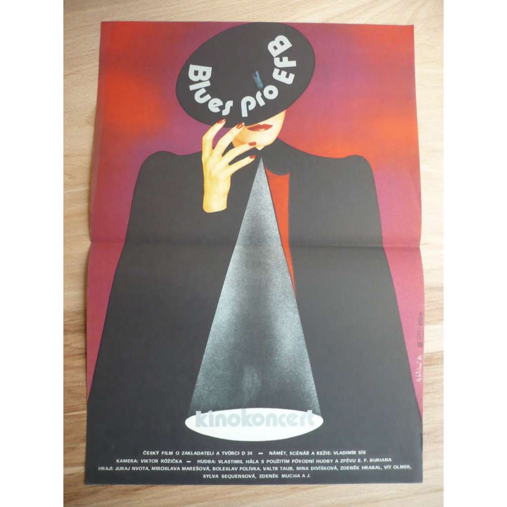 Blues pro EFB (filmový plakát, film ČSSR 1980, režie Vladimír Sís, Hrají: Juraj Nvota, Miroslava Marešová, Boleslav Polívka)