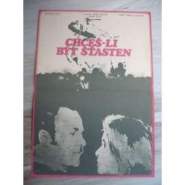 Chceš-li být šťasten (filmový plakát, film SSSR 1974, režie Nikolaj Gubenko, Hrají: Nikolaj Gubenko, Žanna Bolotova, Paul Butkevič)