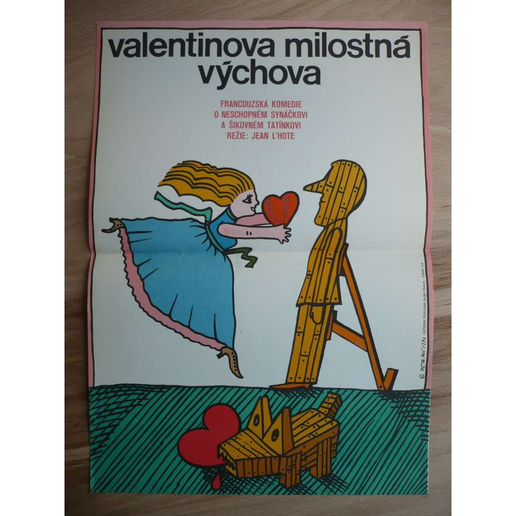 Valentinova milostná výchova (filmový plakát, film Francie 1976, režie Jean L'Hôte, Hrají: Paul Meurisse, Gila von Weitershausen, Michel Robin)