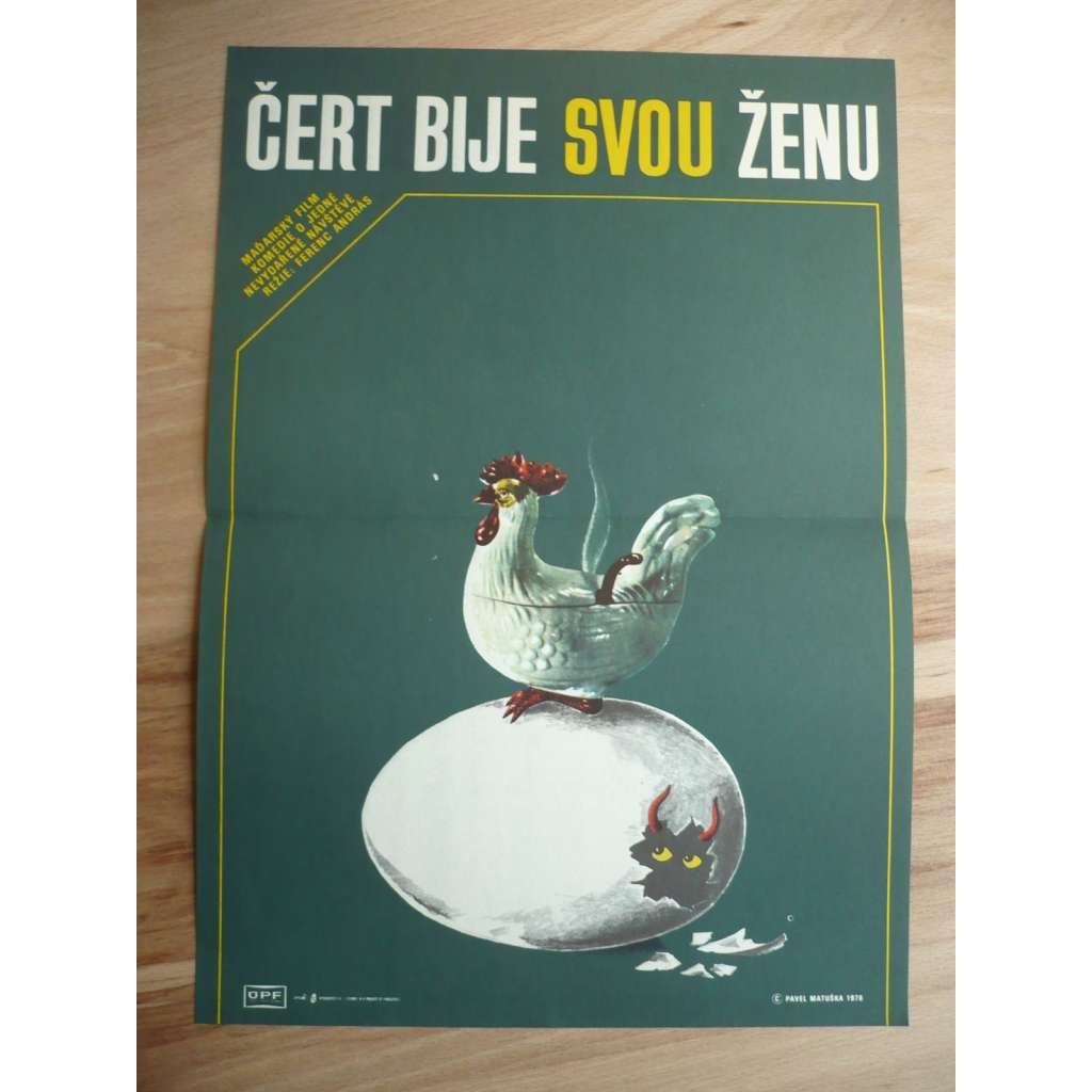 Čert bije svou ženu (filmový plakát, film Maďarsko 1977, režie Ferenc András, Hrají: Erzsi Pásztor, Ildikó Pécsi, Éva Spányik, Imre Sarlai)