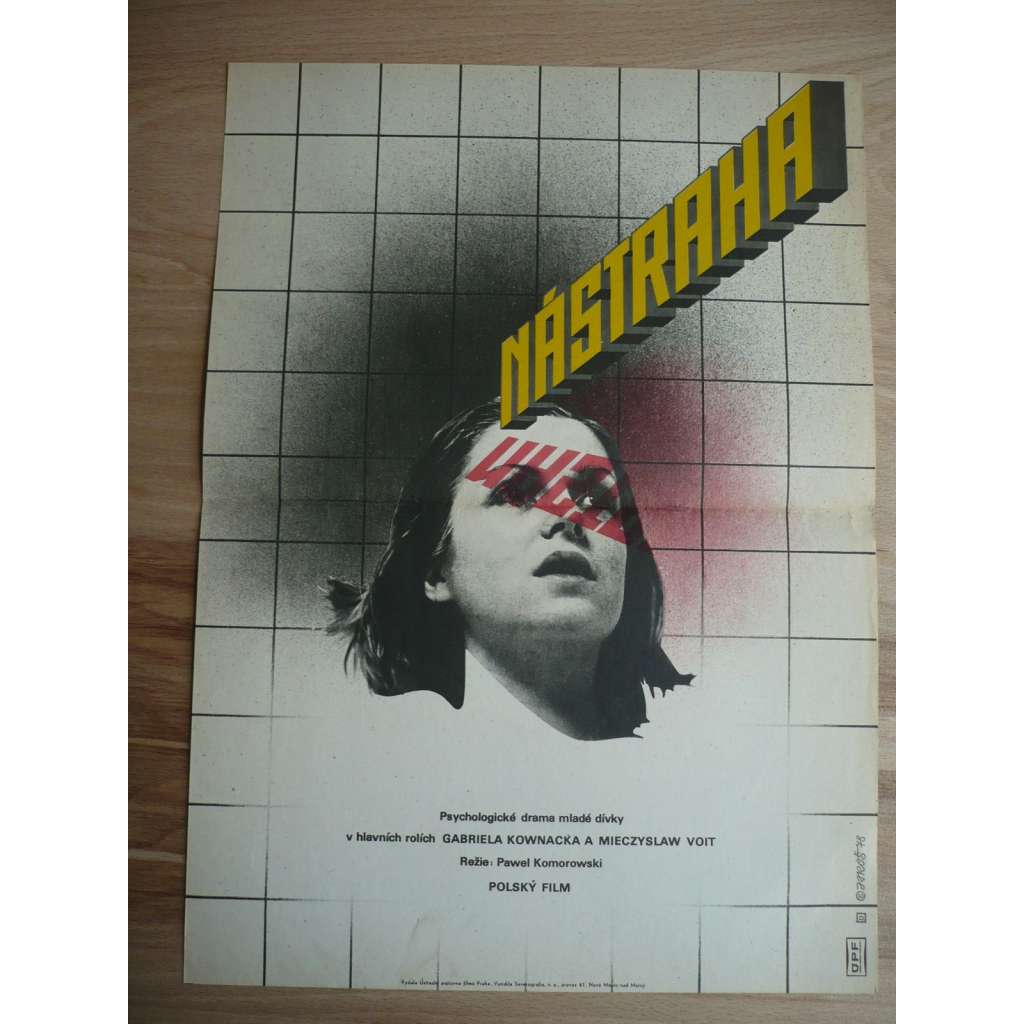 Nástraha (filmový plakát, film Polsko 1978, režie Pawel Komorowski, Hraje: Gabriela Kownacka)
