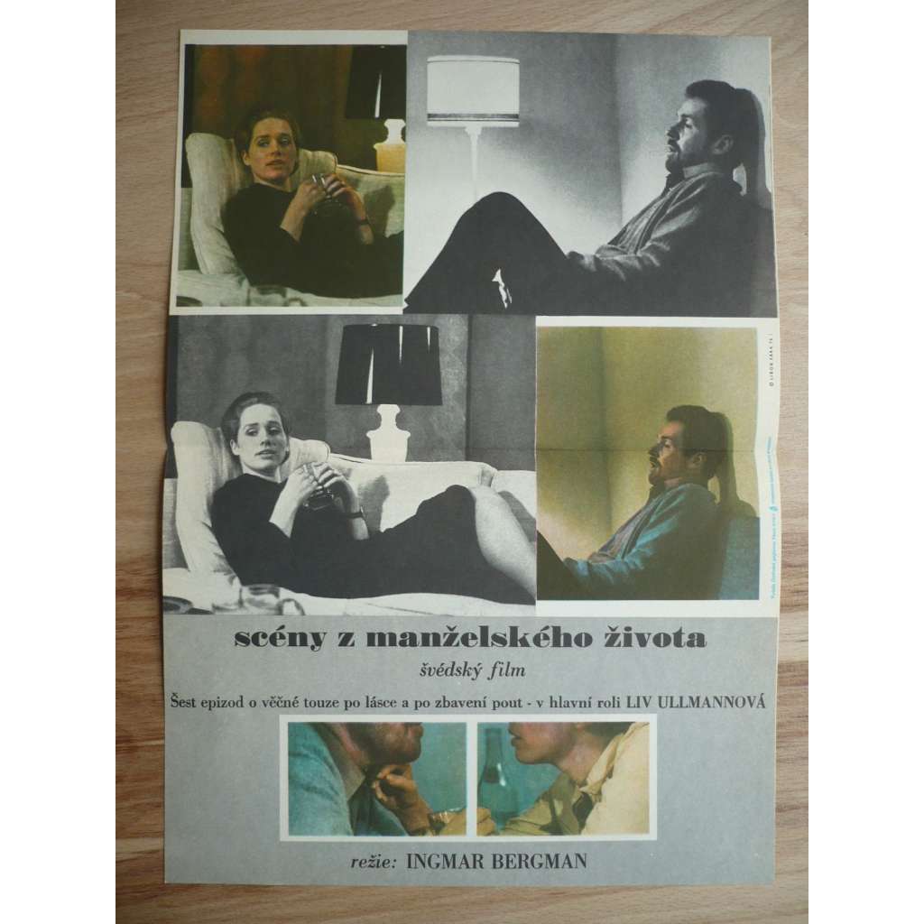 Scény z manželského života (filmový plakát, film Švédsko 1973, režie Ingmar Bergman, Hrají: Liv Ullmann, Erland Josephson, Bibi Andersson)