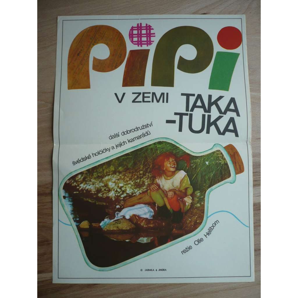 Pippi v zemi Taka-Tuka (filmový plakát, film Śvédsko 1970, režie Olle Hellbom, Hrají: Inger Nilsson, Maria Persson, Pär Sundberg)