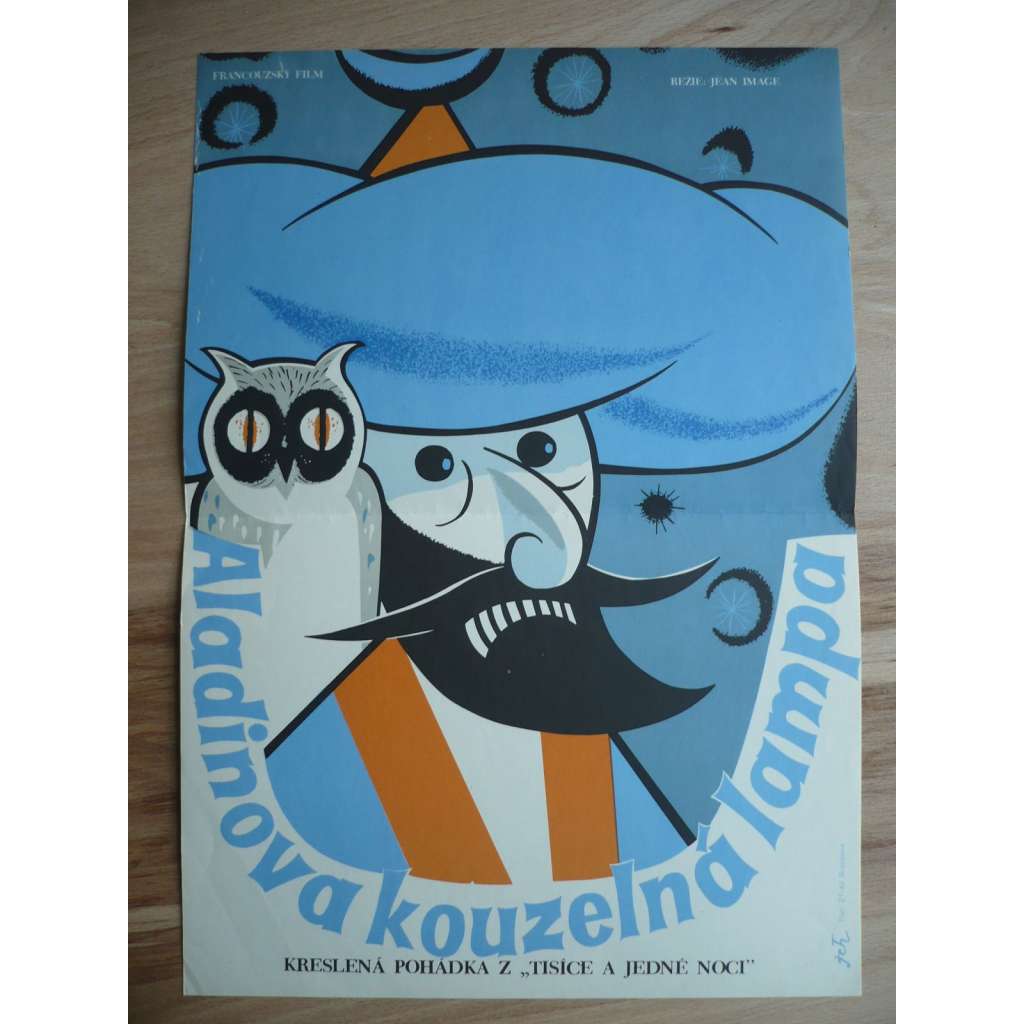 Aladinova kouzelná lampa (filmový plakát, film Francie 1969, režie Jean Image, Hrají: Henri Virlojeux, Fred Pasquali, Gaston Guez)