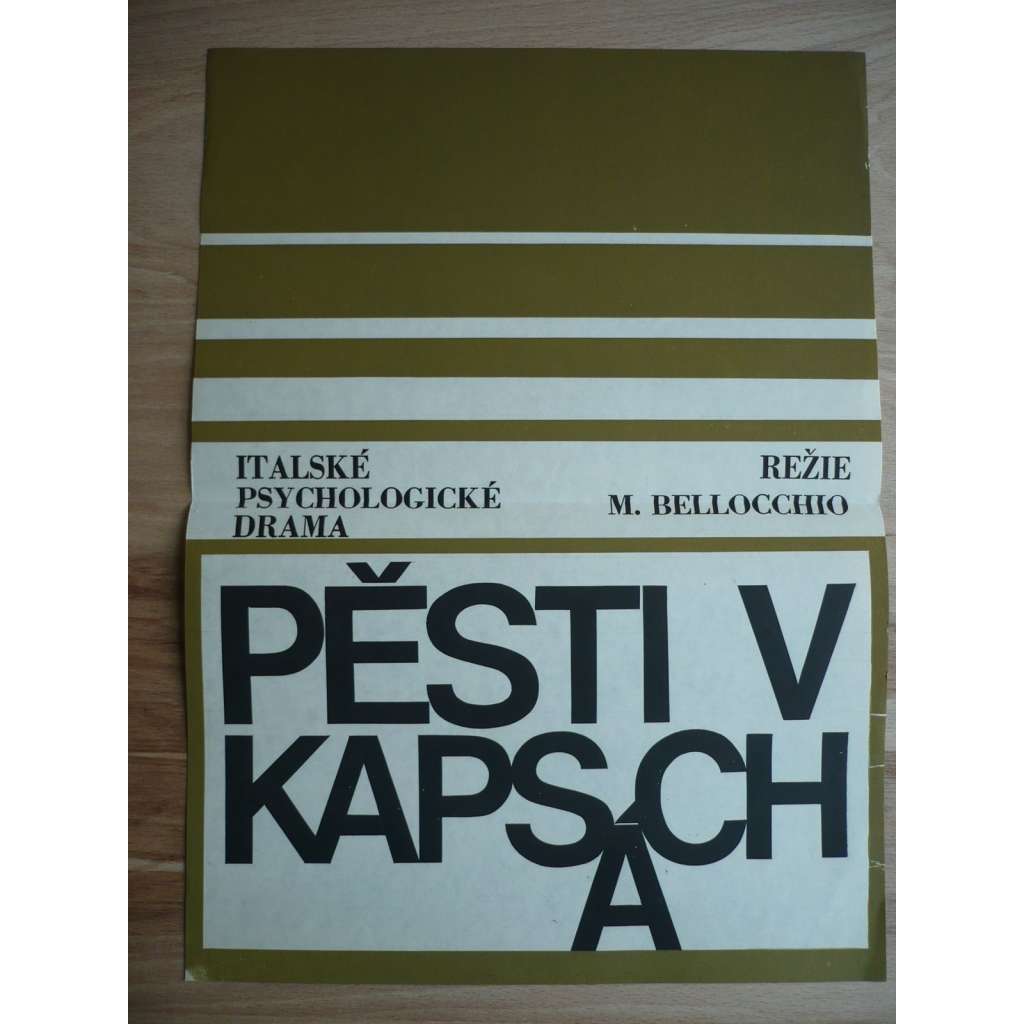 Pěsti v kapsách (filmový plakát, film Itálie 1965, režie Marco Bellocchio, Hrají: Lou Castel, Paola Pitagora, Marino Masé)