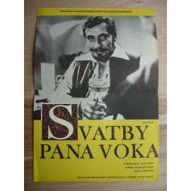 Svatby pana Voka (filmový plakát, film ČSSR 1970, režie Karel Steklý, Hrají: Miloš Kopecký, Pavel Landovský, Vladimír Brabec)