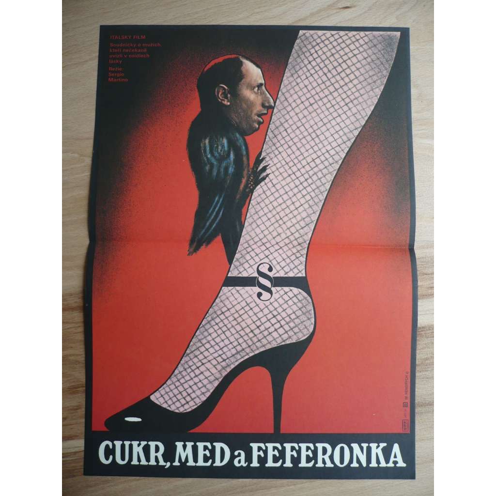 Cukr, med a feferonka (filmový plakát, film Itálie 1980, režie Sergio Martino, Hrají: Dagmar Lassander, Renato Pozzetto, Edwige Fenech)