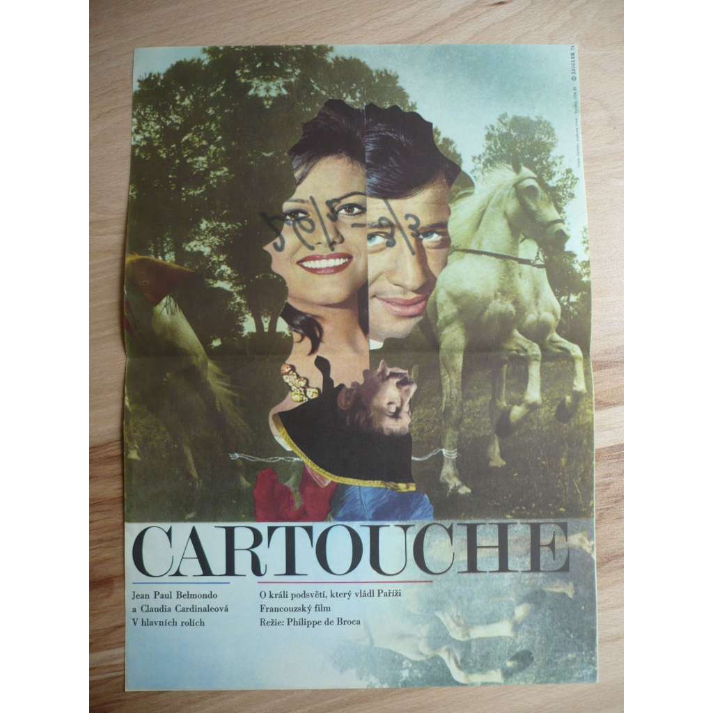 Cartouche (filmový plakát, film Francie 1962, režie Philippe de Broca, Hrají: Jean-Paul Belmondo, Claudia Cardinale, Jess Hahn)