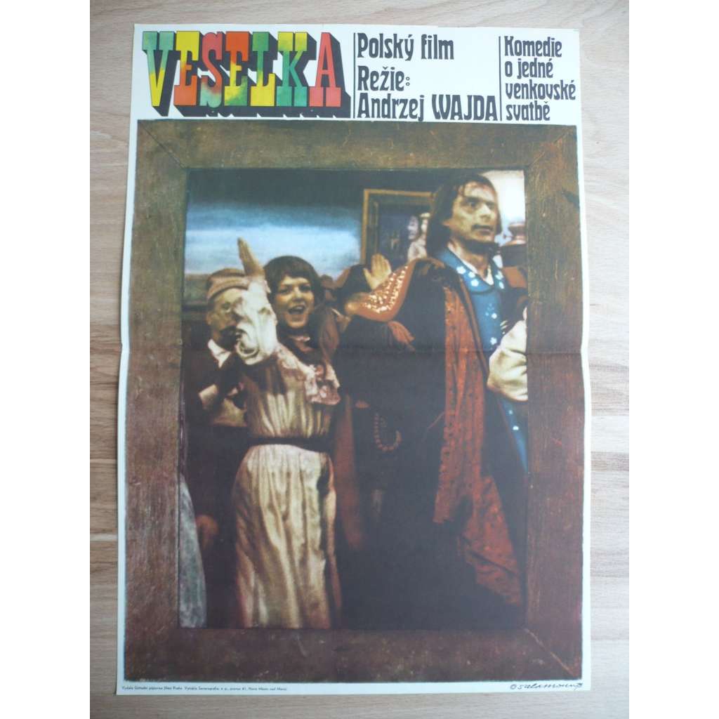Veselka (filmový plakát, film Polsko 1972, režie Andrzej Wajda, Hrají: Marek Walczewski, Izabela Olszewska, Ewa Ziętek)