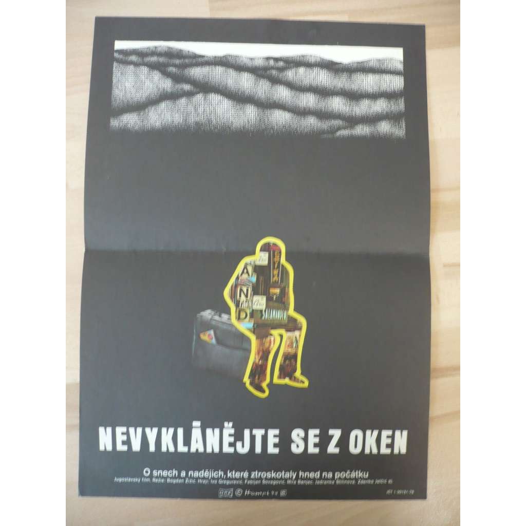 Nevyklánějte se z oken (filmový plakát, film Jugoslávie 1977, režie Bogdan Žižić, Hrají: Ivo Gregurević, Fabijan Šovagović)