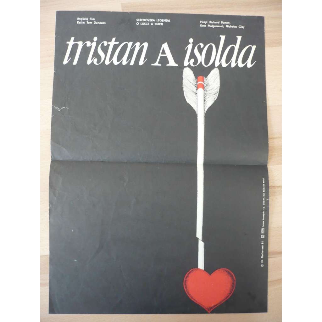 Tristan a Izolda (filmový plakát, film USA 1979, režie Claire Labine, Hrají: Richard Burton, Nicholas Clay, Cyril Cusack)