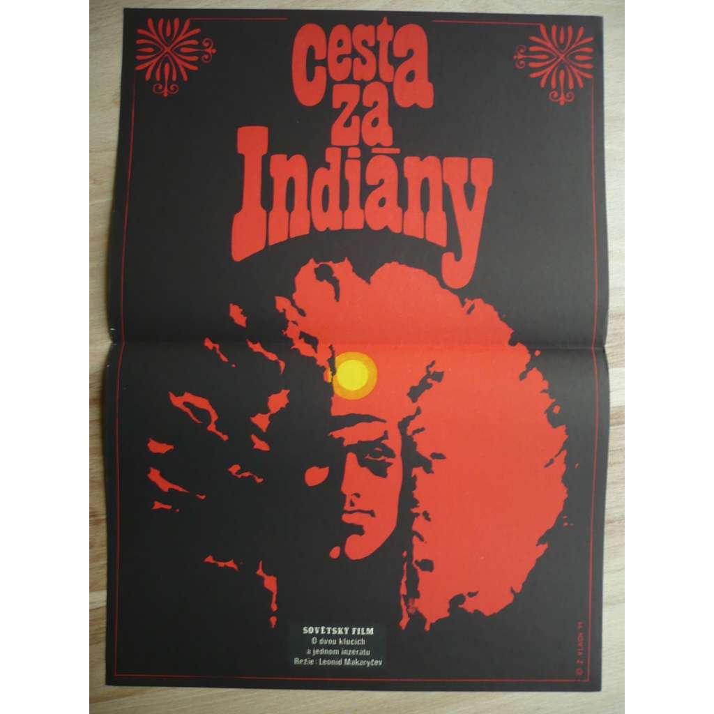 Cesta za indiány (filmový plakát, film SSSR 1970, režie Leonid Makaryčev, Hrají: Valentina Talyzina, Pavel Špringfeld)