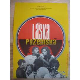 Láska pozemská (filmový plakát, film SSSR 1974, režie Jevgenij Matvejev, Hrají: Jurij Jakovlev, Vladimir Samojlov, Dmitrij Orlovskij)