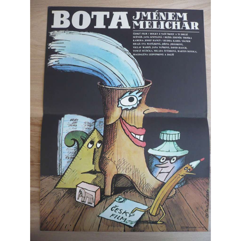 Bota jménem Melichar (filmový plakát, film ČSSR 1983, režie Zdeněk Troška, Hrají: David Rauch, Tomáš Růžička, Martin Šotola)
