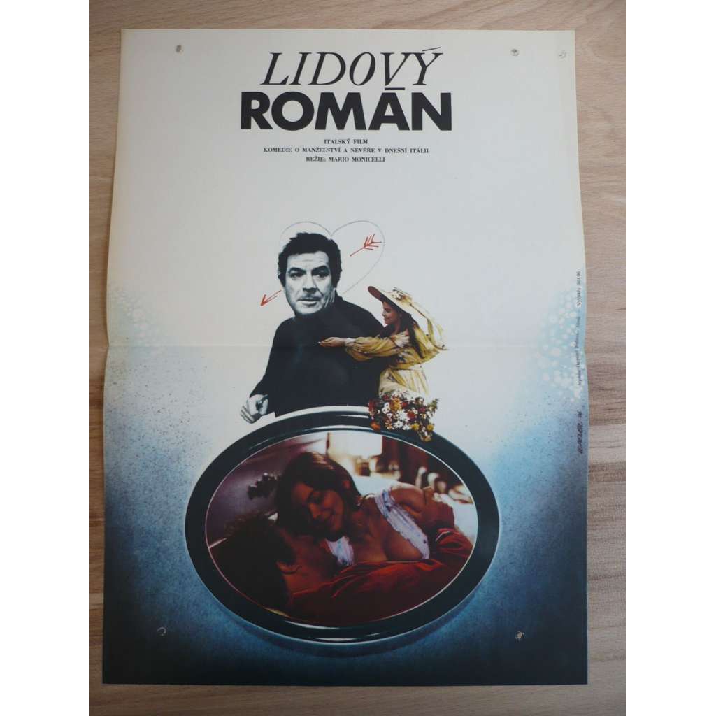 Lidový román (filmový plakát, film Itálie 1974, režie Mario Monicelli, Hrají: Ugo Tognazzi, Ornella Muti, Michele Placido)