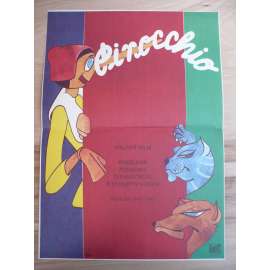 Pinocchio (filmový plakát, animovaný film Itálie 1972, režie Giuliano Cenci,