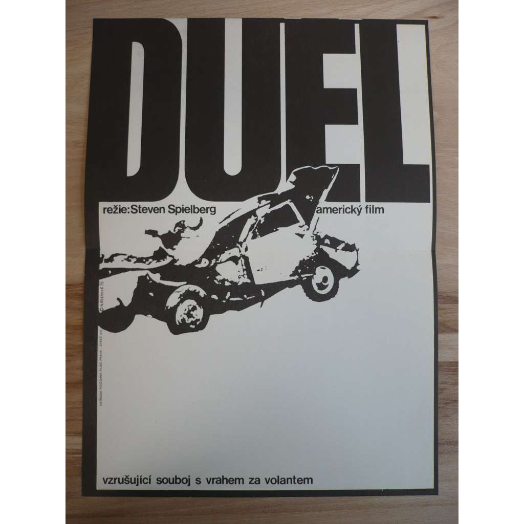 Duel (filmový plakát, film USA 1971, režie Steven Spielberg, Hrají: Dennis Weaver, Jacqueline Scott, Eddie Firestone)