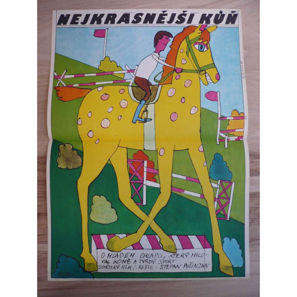 Nejkrásnější kůň (filmový plakát, film SSSR 1978, režie Stepan Pučinjan,
