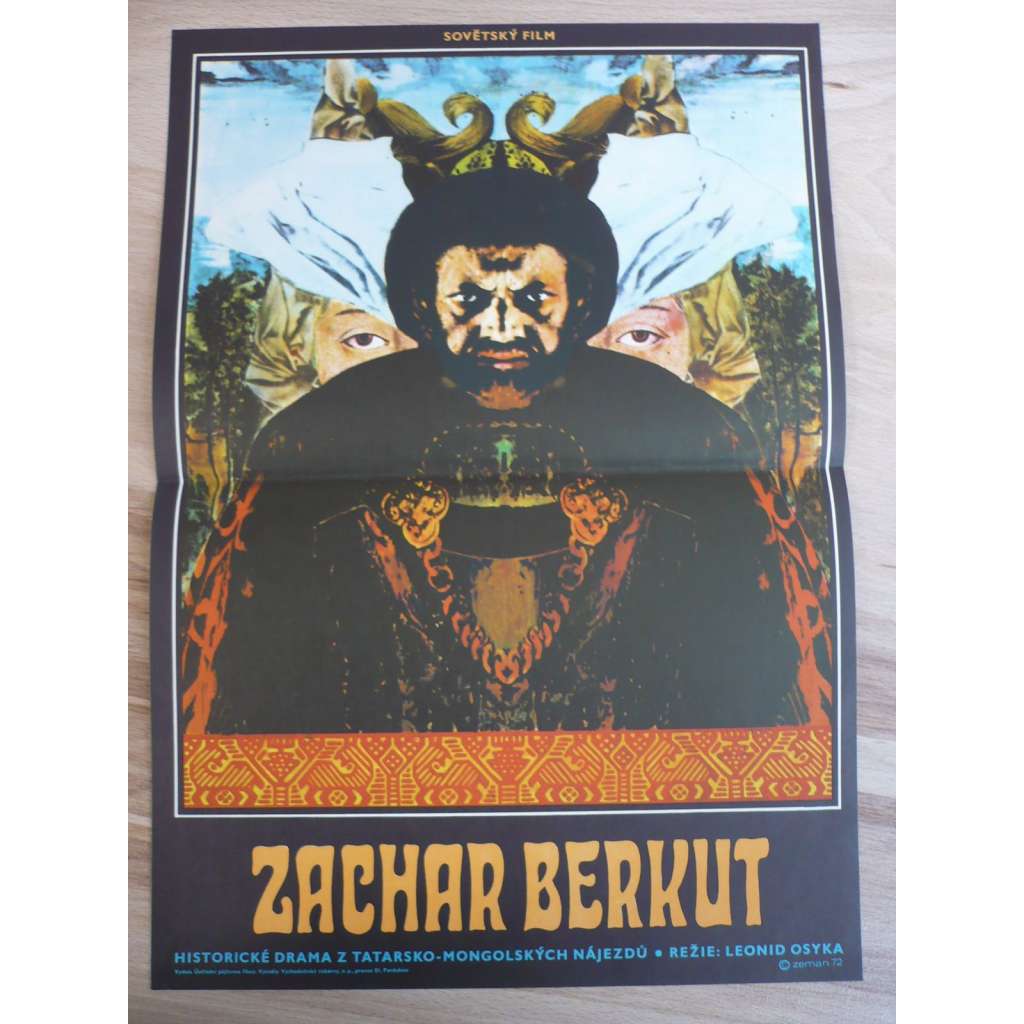 Zachar Berkut (filmový plakát, film SSSR 1971, režie Leonid Osyka, Hrají: Ivan Gavriljuk, Bolot Bejšenalijev, Ivan Mikolajčuk)