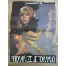 Promiň, že je to málo (filmový plakát, film Itálie 1982, režie Marco Vicario, Hrají: Monica Vitti, Ugo Tognazzi, Diego Abatantuono)