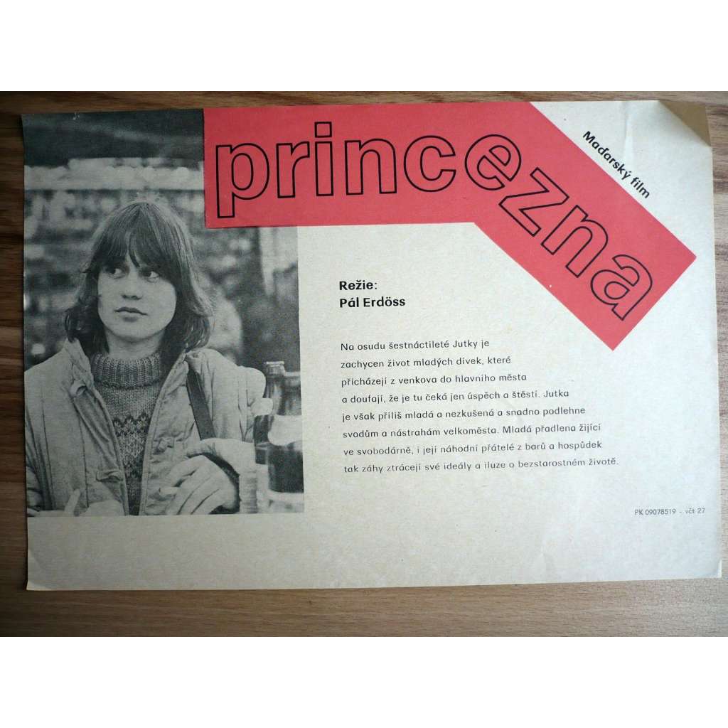 Princezna (filmový plakát, film Maďarsko, režie Pál Erdoss)