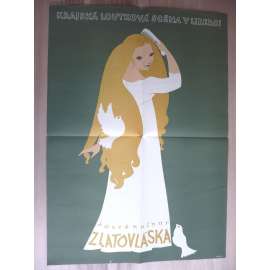 Zlatovláska (plakát, loutky, Krajská loutková scéna v Liberci, Josef Kainar)