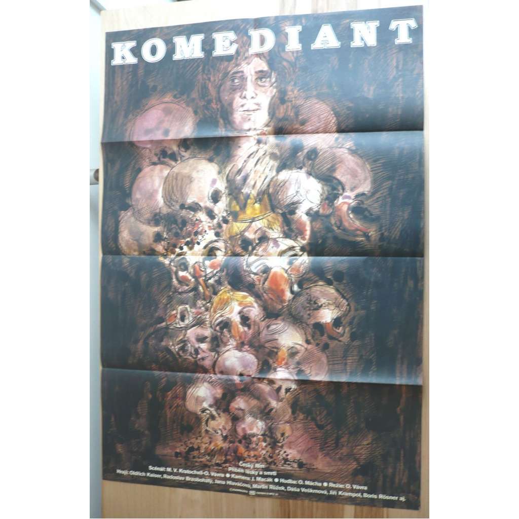 Komediant (filmový plakát, film ČSSR 1984, režie Otakar Vávra, Hrají: Oldřich Kaiser, Martin Růžek, Jana Hlaváčová)