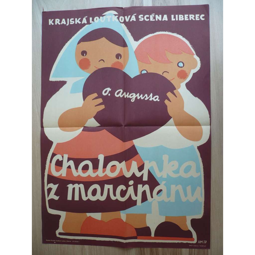 Chaloupka z marcipánu (plakát, loutky, Krajská loutková scéna v Liberci, O. Augusta)