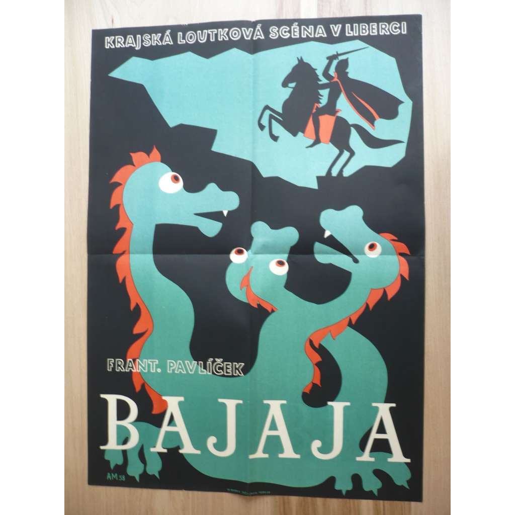 Bajaja (plakát, loutky, ČSSR, František Pavlíček, Krajská loutková scéna v Liberci)
