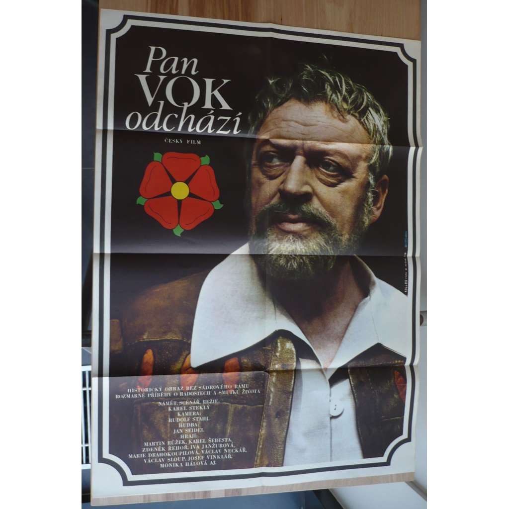 Pan Vok odchází (filmový plakát, film ČSSR 1979, režie Karel Steklý, Hrají: Martin Růžek, Václav Sloup, Josef Vinklář)
