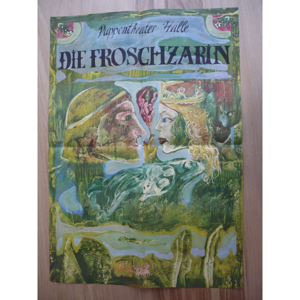 Die froschzarin (plakát, loutky, Žáby, Puppentheater Halle)