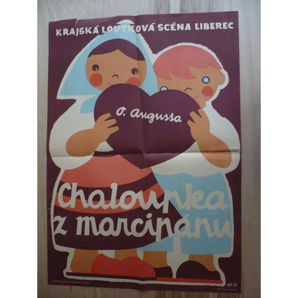 Chaloupka z marcipánu (plakát, loutky, Krajská loutková scéna v Liberci, O. Augusta)
