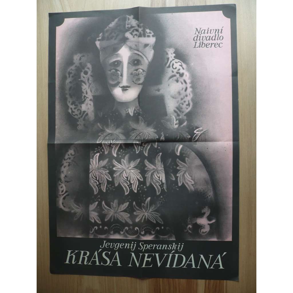 Krása nevídaná (plakát, Jevgenij Speranskij, Naivní divadlo Liberec, 1982)