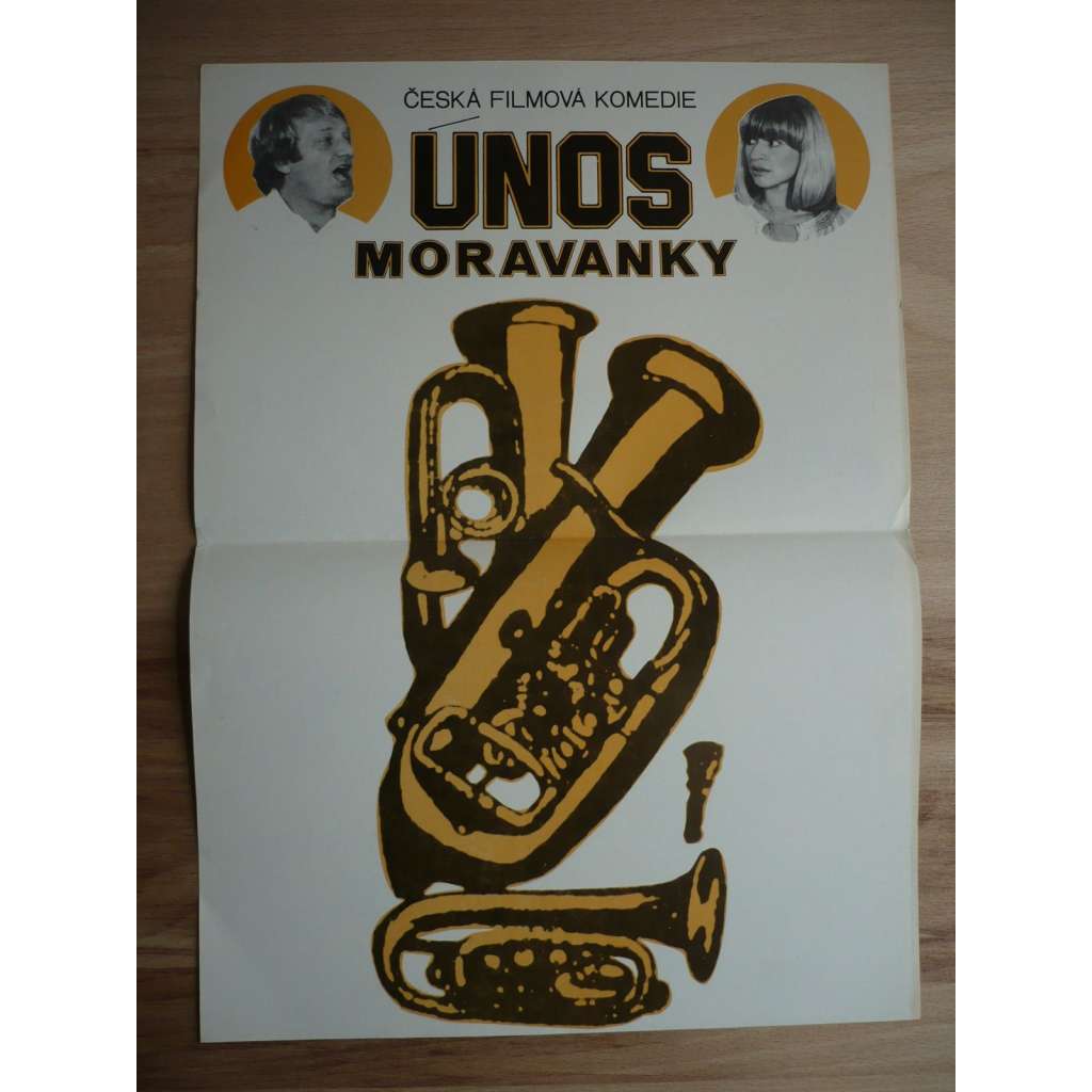 Únos Moravanky (filmový plakát, film ČSSR 1982, režie Milan Muchna, Hrají: Luděk Sobota, Bronislav Poloczek, Jiří Lábus)