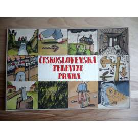 Československá televize Praha (Petr Poš , originál akvarel, televizní titulky, razítko ČST)