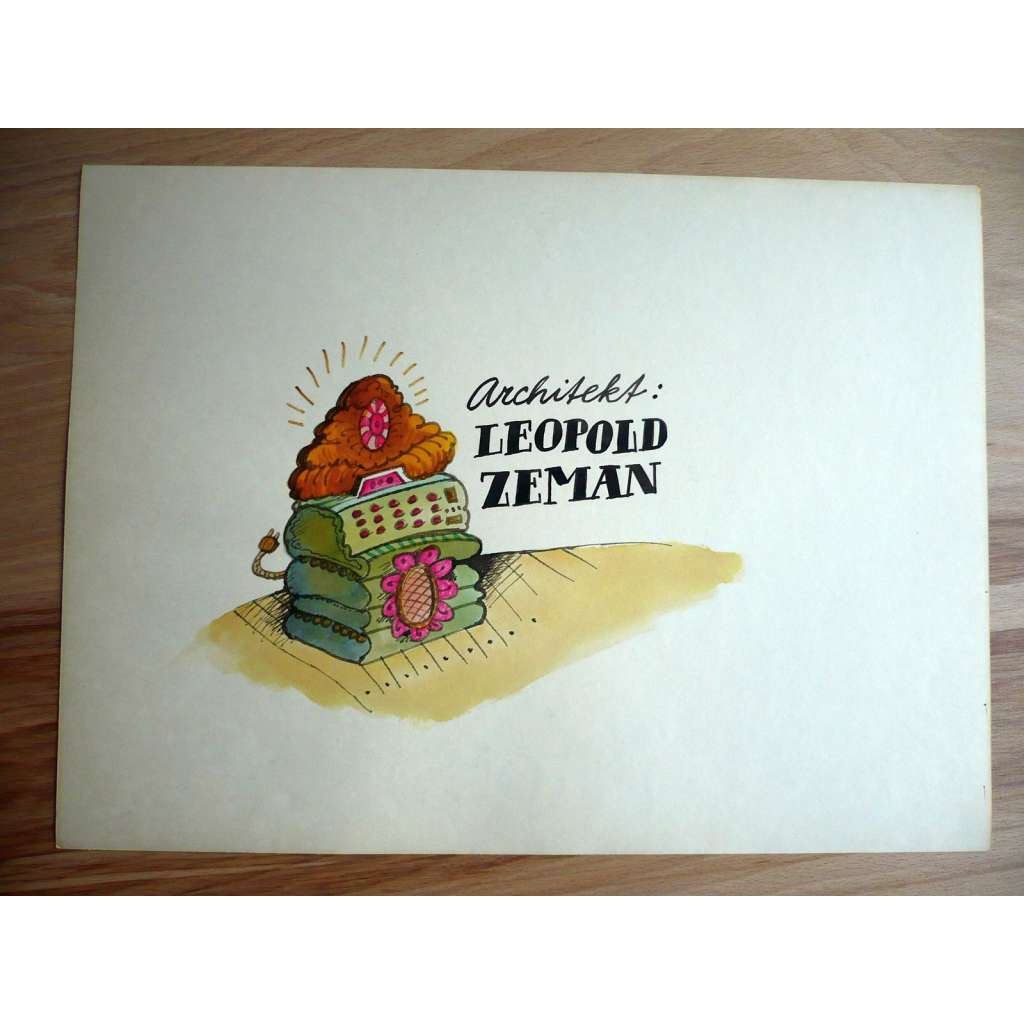 Architekt: Leopold Zeman (Petr Poš , originál akvarel, televizní titulky, razítko ČST)