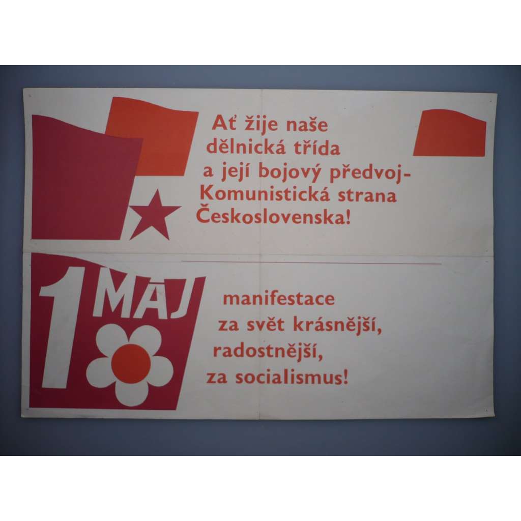 Plakát - 1. Máj - manifestace za krásnější svět - komunismus, propaganda