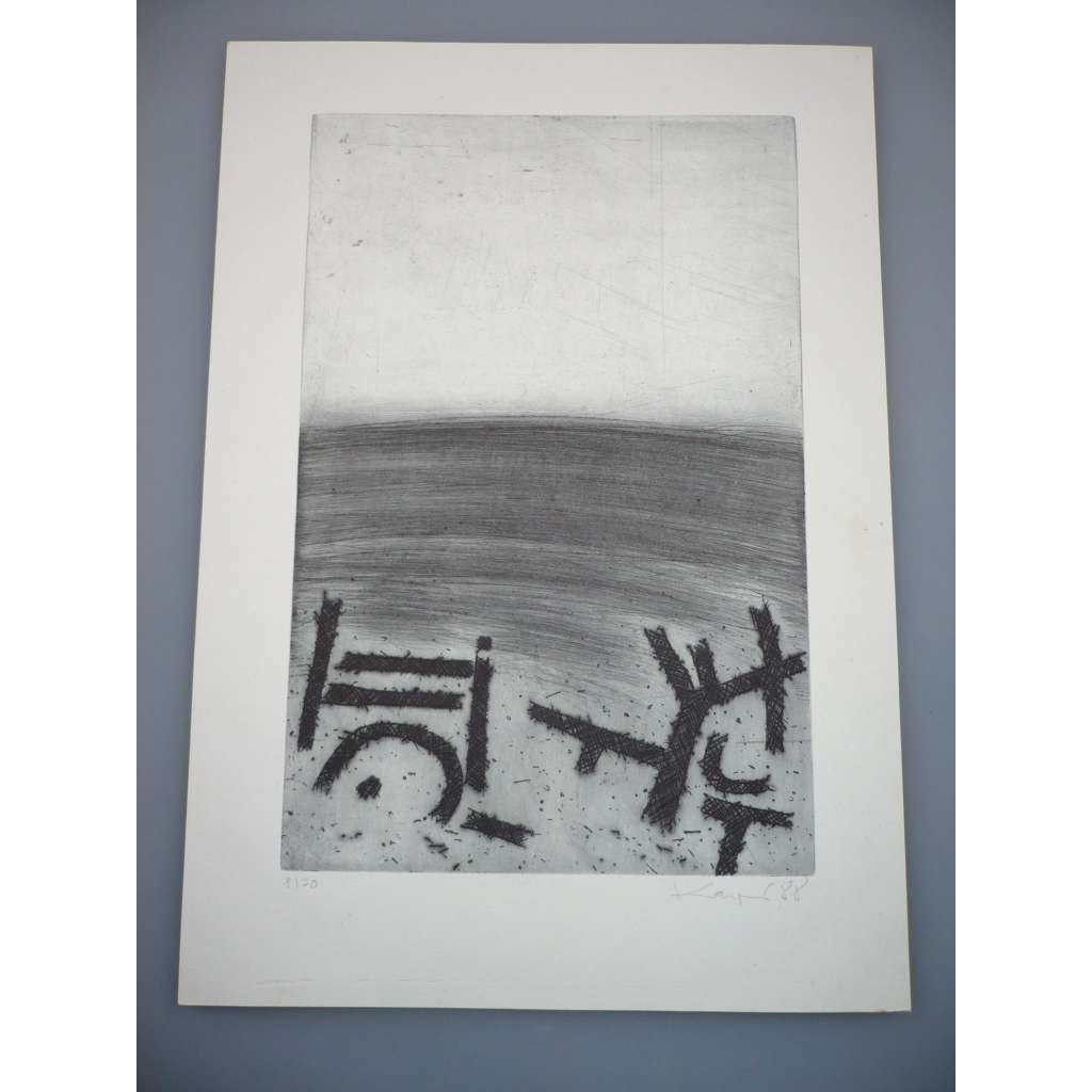 Roman Karpaš (1951) - Nekonecčné proměny moře X. (1988) - Suchá jehla, signovaná grafika