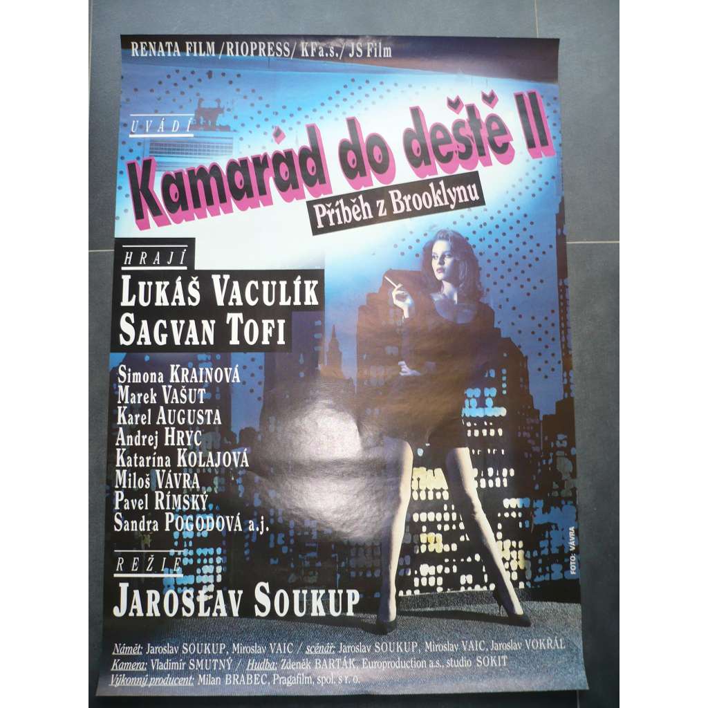 Kamarád do deště II - Příběh z Brooklynu (filmový plakát, film ČSSR 1992, režie Jaroslav Soukup, Hrají: Lukáš Vaculík, Sagvan Tofi, Simona Krainová)