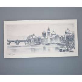 Karel Šváb (1909 - 1989) - Praha v zimě - Litografie, signovaná grafika