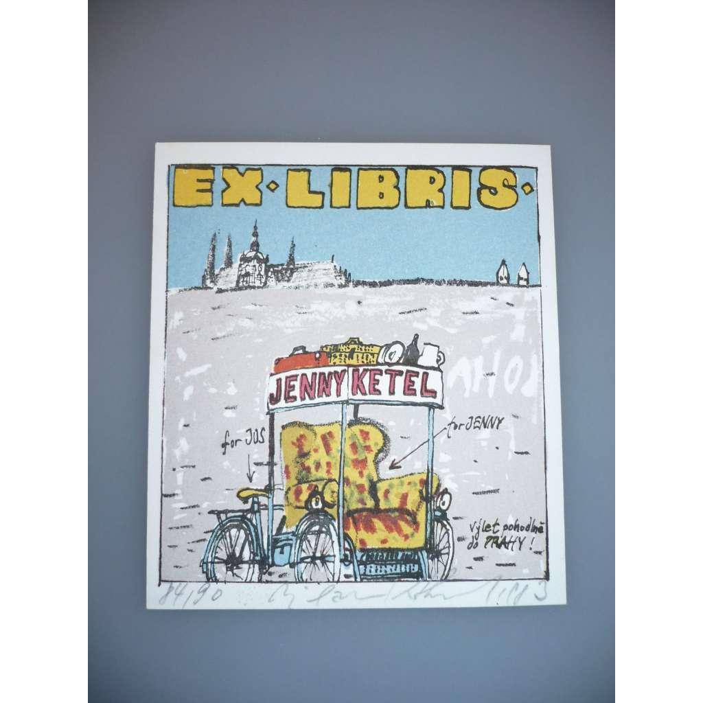 Kohout Milan (1945) - EX LIBRIS, Praha - Litografie, signovaná grafika