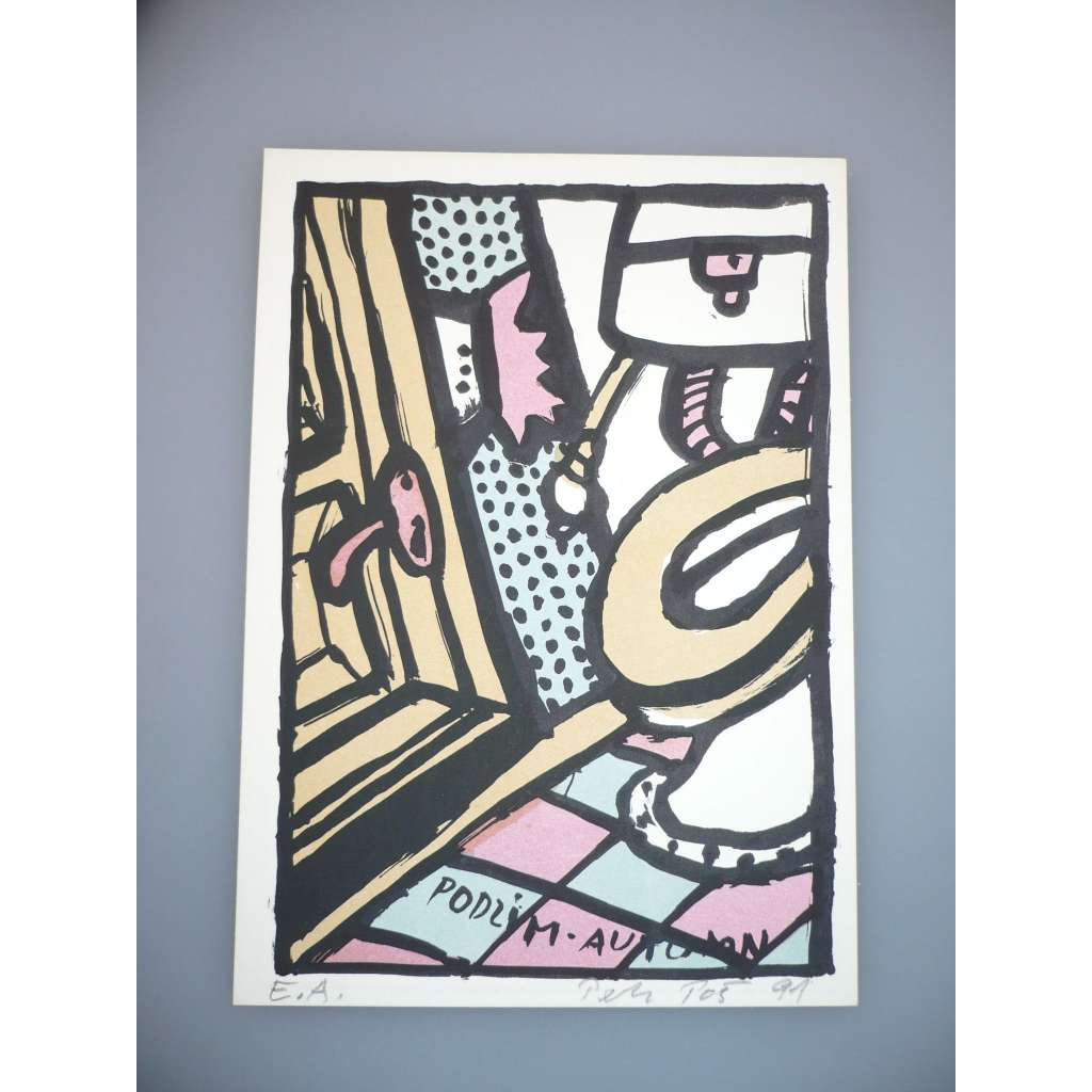 Petr Poš (1944 - 2015) - Podzim, Autumn - Litografie 1991, signovaná grafika