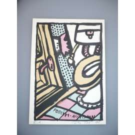 Petr Poš (1944 - 2015) - Podzim, Autumn - Litografie 1991, signovaná grafika