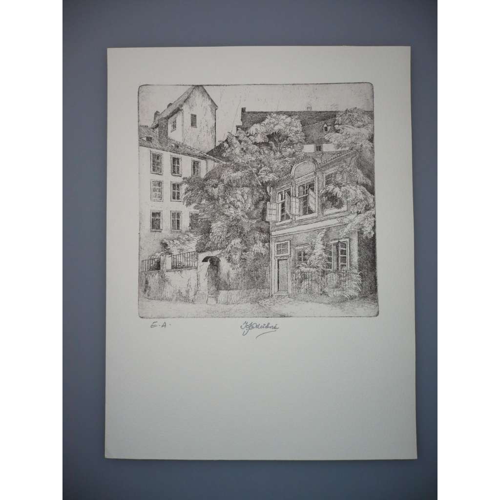 Ivana Kantůrková (1960) - Otevřená okna - Lept, signovaná grafika